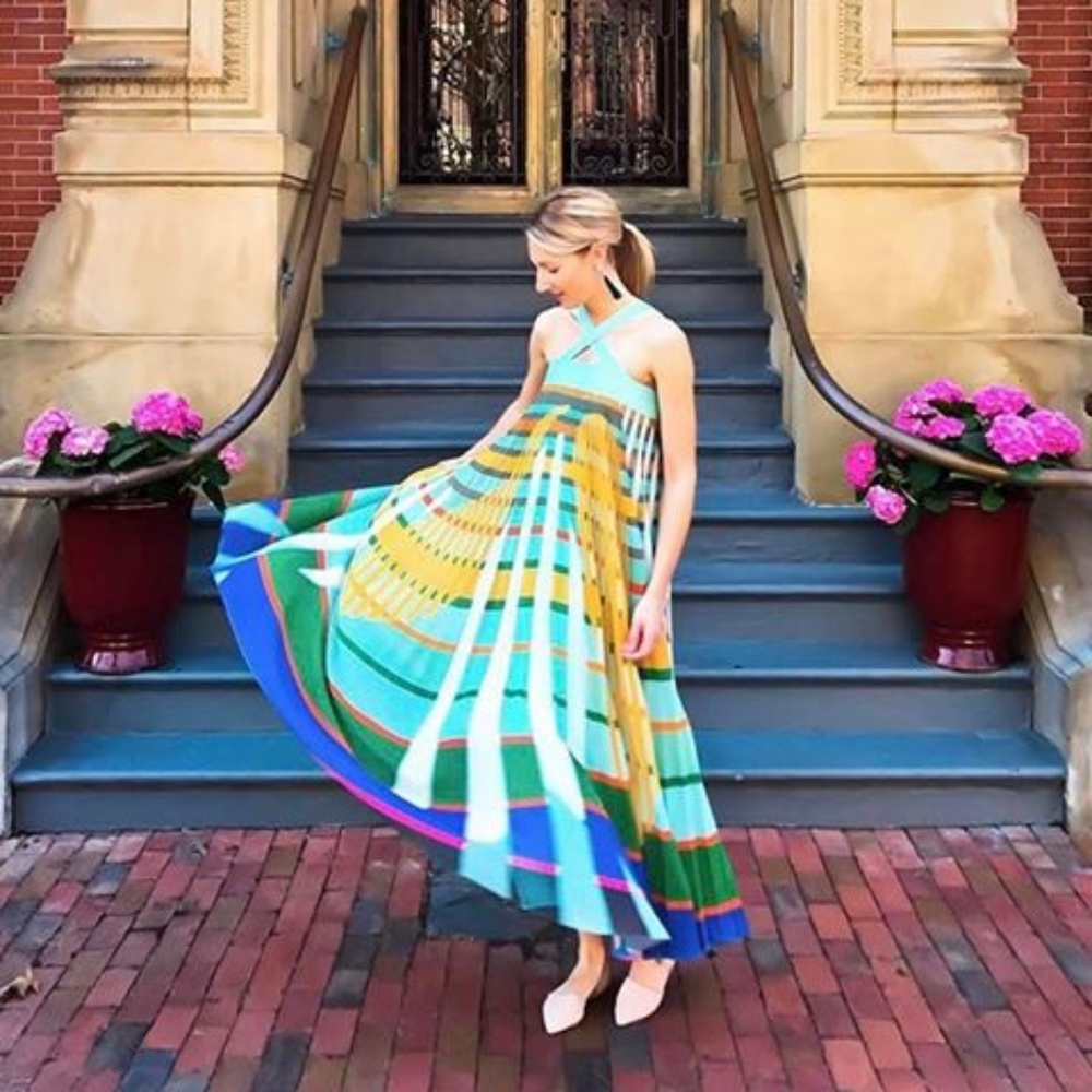 Anthropologie Abstraction Maxi Dress SMALL